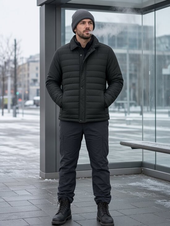 dylan Other - Dylan Gray Men Olive Green Shift Down Full-Zip Quilted Winter Puffer Jacket US L